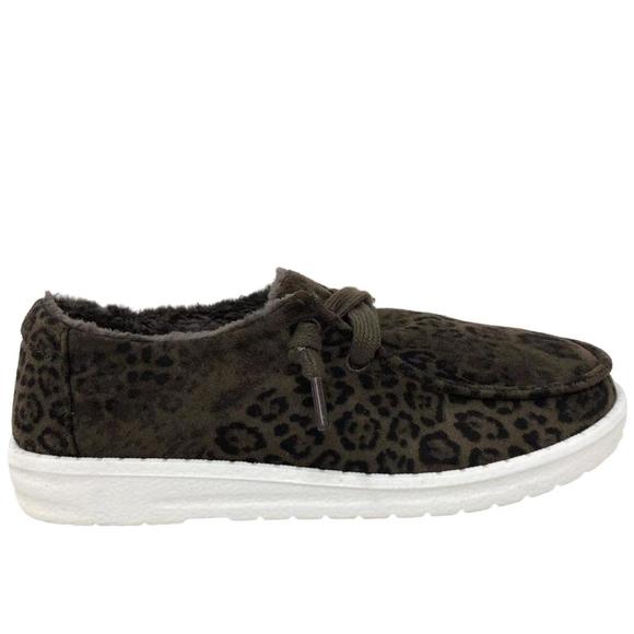 NEW GYPSY JAZZ kid's "lil bonny" leopard slip-on shoes in taupe - Picture 1 of 3